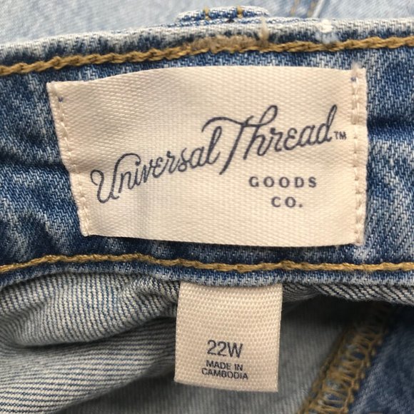 Universal Thread Women's Size 22W Vintage Midi Short Cut Off Blue Denim New - Picture 5 of 14